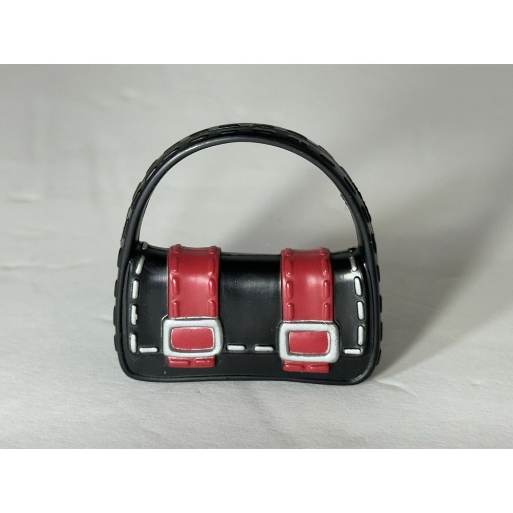 Htf Barbie Doll My Scene Fashion Fever Double Buckle Baguette Black Purse Bag